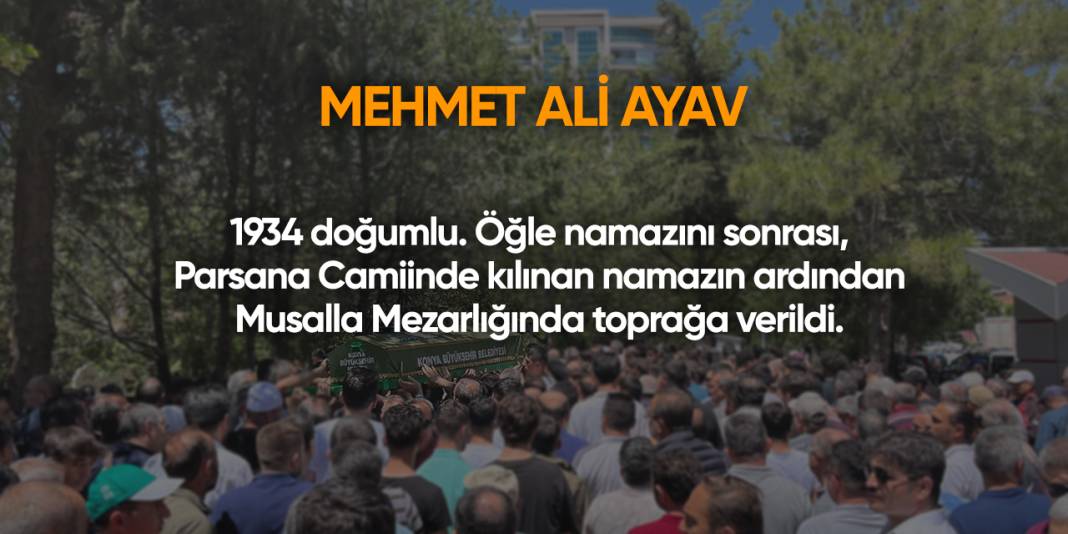 Konya'da bugün vefat edenler | 15 Eylül 2025 14